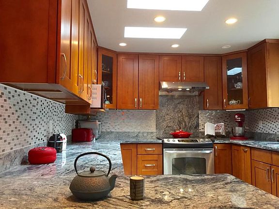 Bright kitchen with skylights