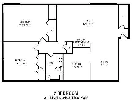 Floor plan 2Bedroom 1Bathroom