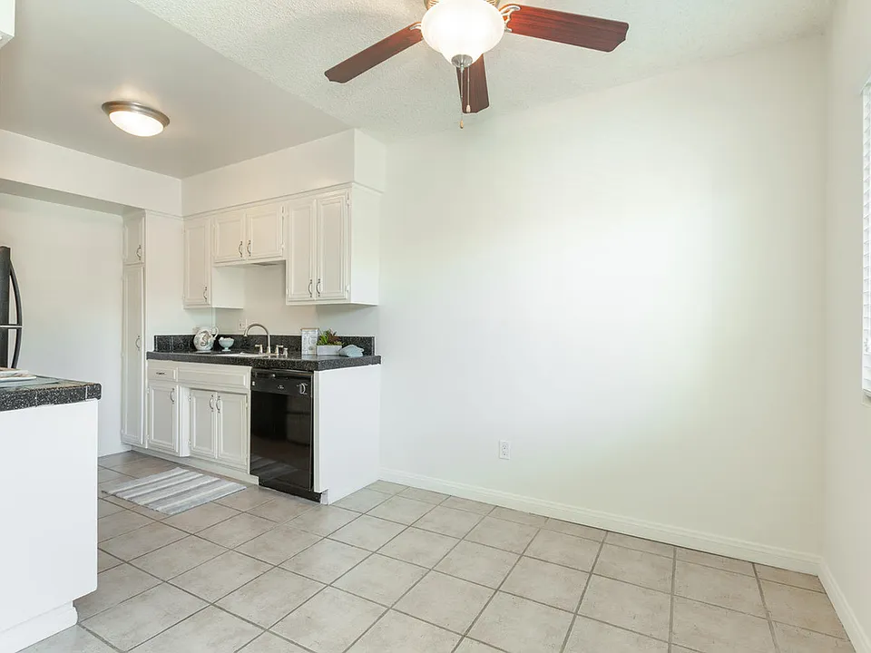Side view of Dining and Kitchen area