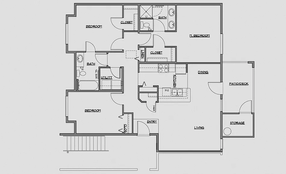 Floor plan 3 Bed 2 Bath