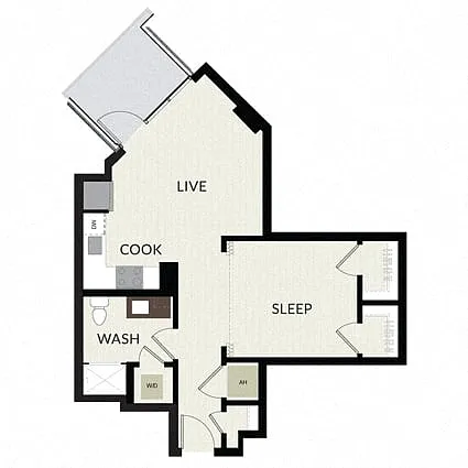 Floor plan 1 Bed/1Bath-Junior-S4