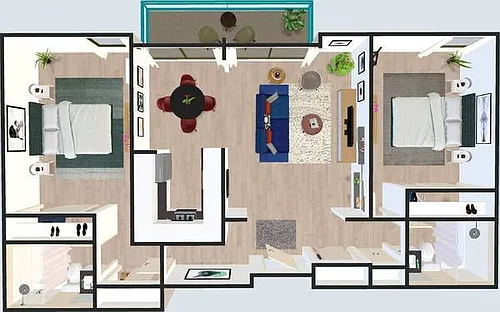 Floor plan Two-Bedroom R