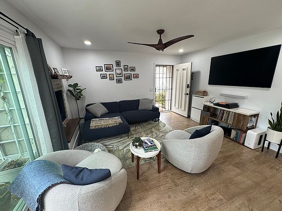 cozy living room with fireplace