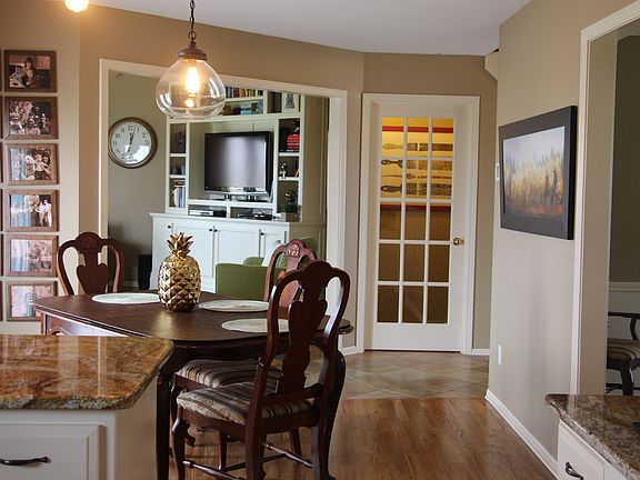 Kitchen opens to living area