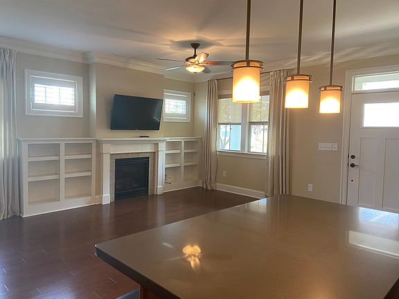 View from kitchen to living area and front door