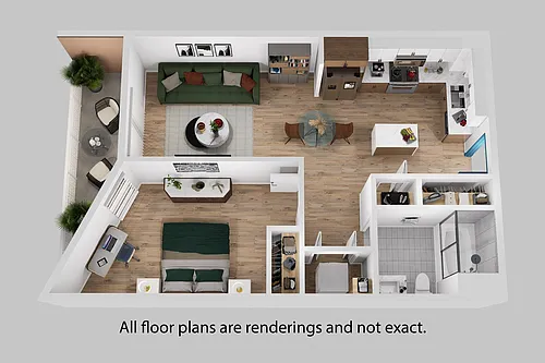 Floor plan One Bedroom + One Bath