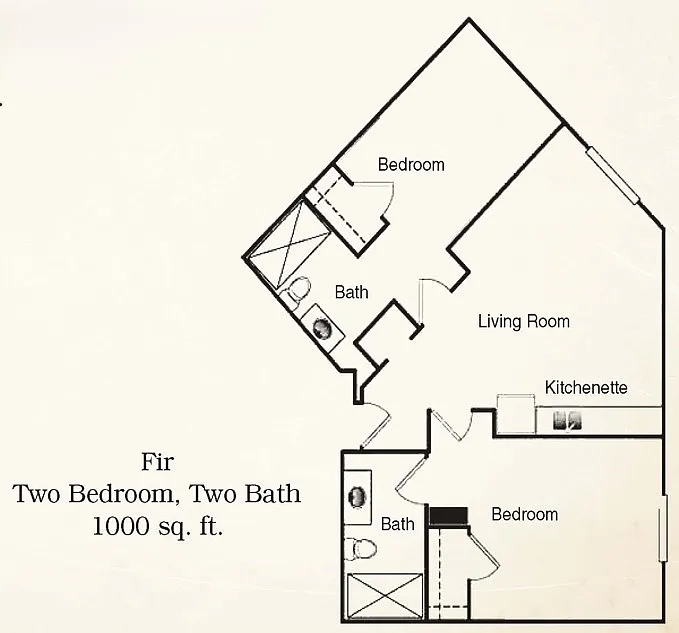 Floor plan 2 Bedroom - Fir