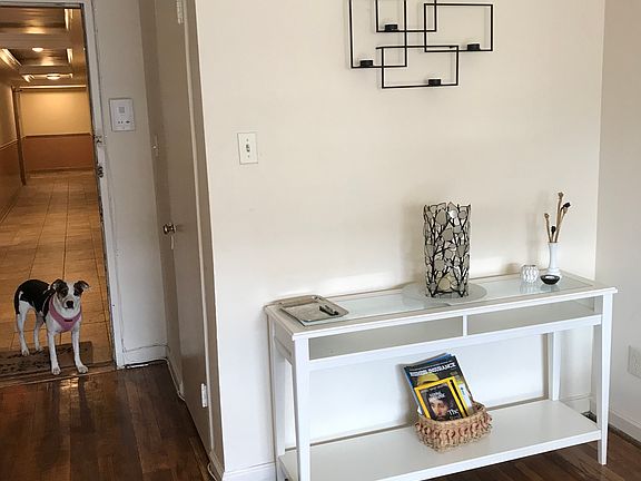 End unit / hallway to apartment building. Pets welcome.