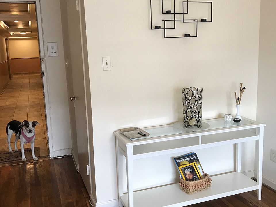 End unit / hallway to apartment building. Pets welcome.