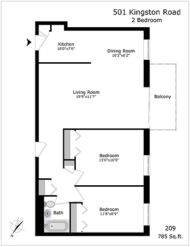 Floor plan 2 Bedroom - unit 209