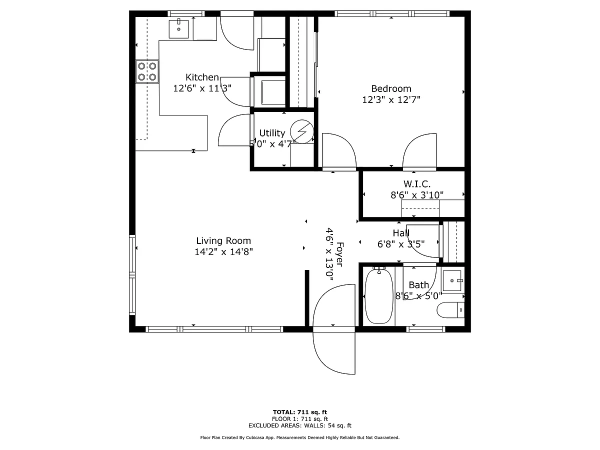 Floor plan Mcknight Lux 1 Bedroom