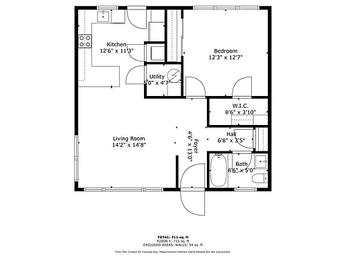 Floor plan Mcknight Lux 1 Bedroom
