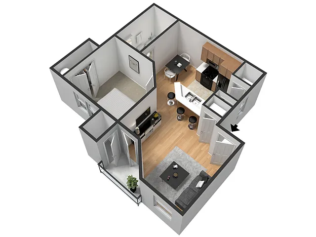 Floor plan Union 1BR/1BA
