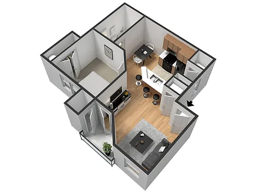Floor plan Union 1BR/1BA