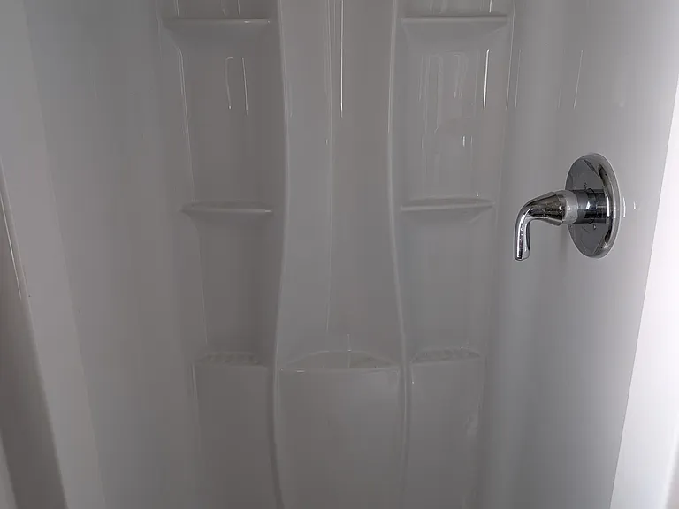 New shower in first level full bath.