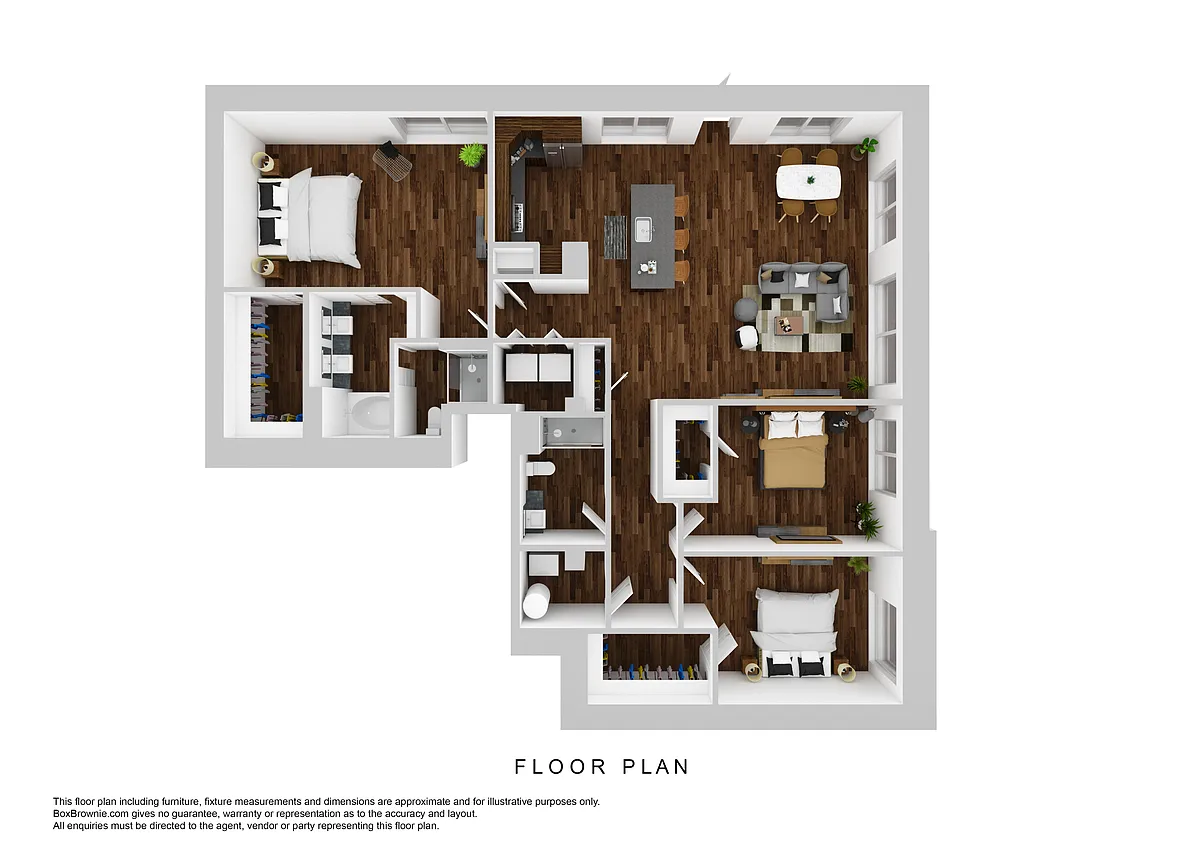 Floor plan 3 Bedroom 2 Bath - North Wing
