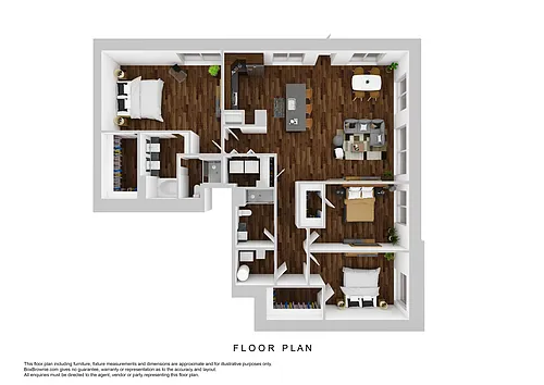 Floor plan 3 Bedroom 2 Bath - North Wing