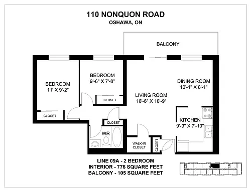 Floor plan 2 Bedroom 2 Bed 1 Bath