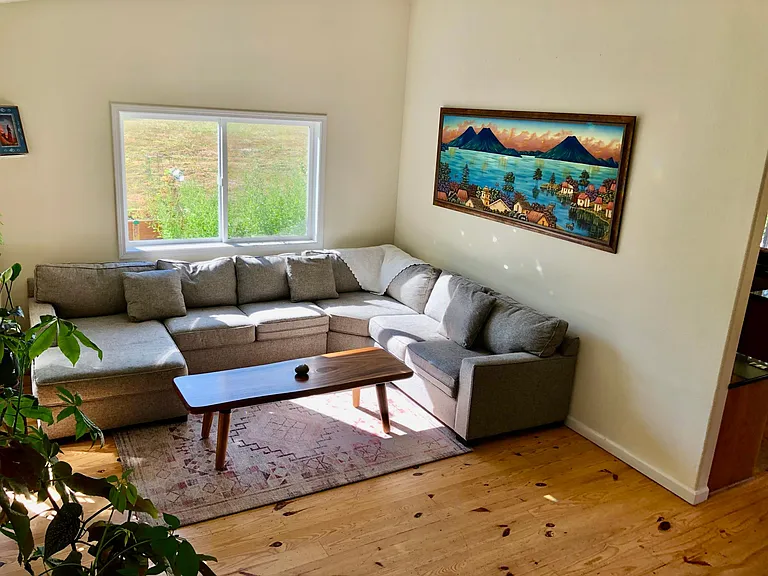Comfy cozy, nice light for reading, cuddling, snuggling