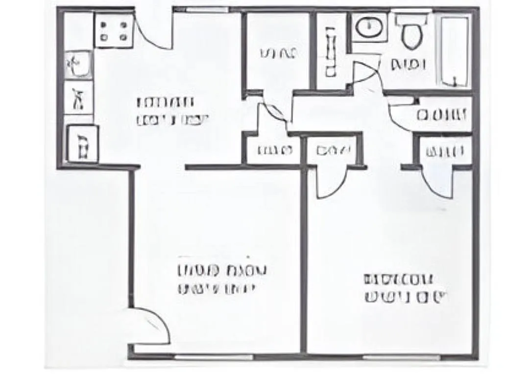 Floor plan 1 bed 1 bath 700 sf