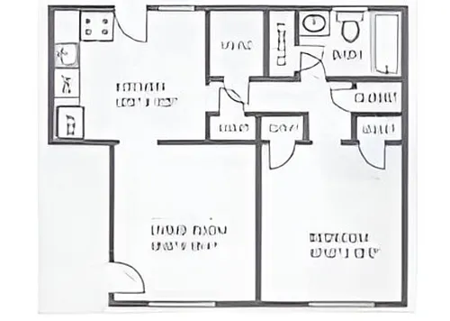 Floor plan 1 bed 1 bath 700 sf