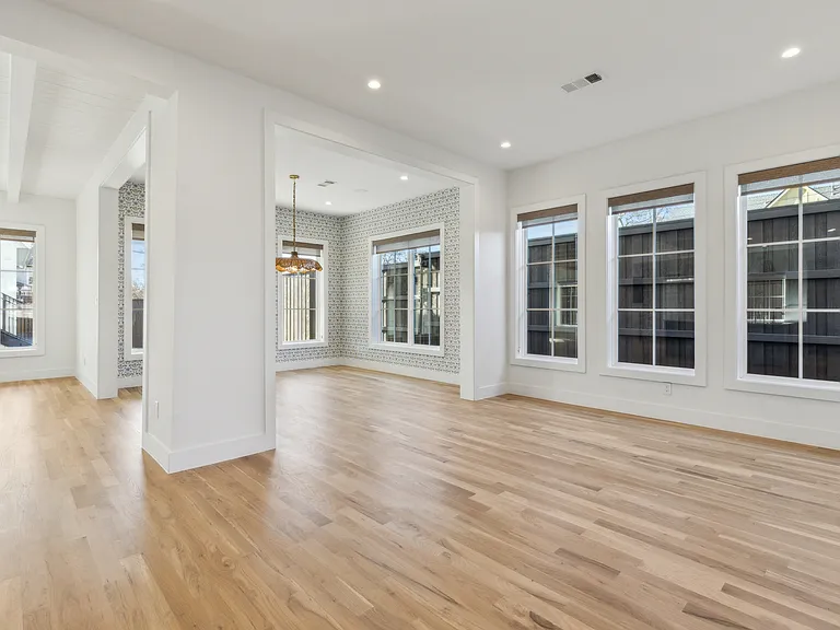 entertainment area and dining room