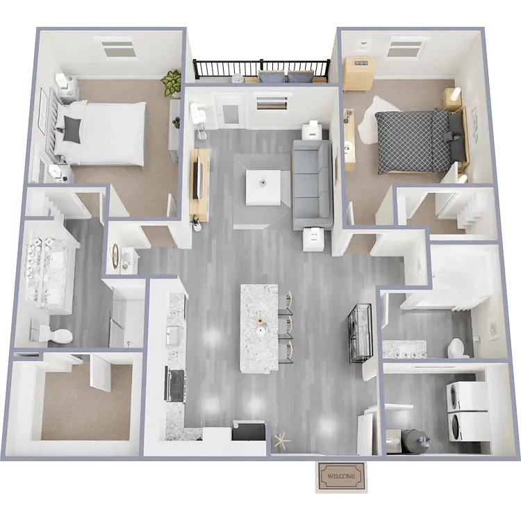 Floor plan Two Bedrooms Two Baths