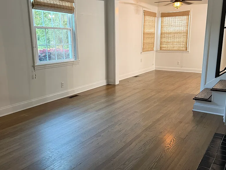 Dining area with real hardwood floors