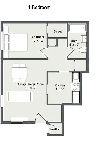 Floor plan 1 Bedroom
