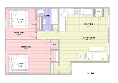 Floor plan 2 Bed | 1 Bath