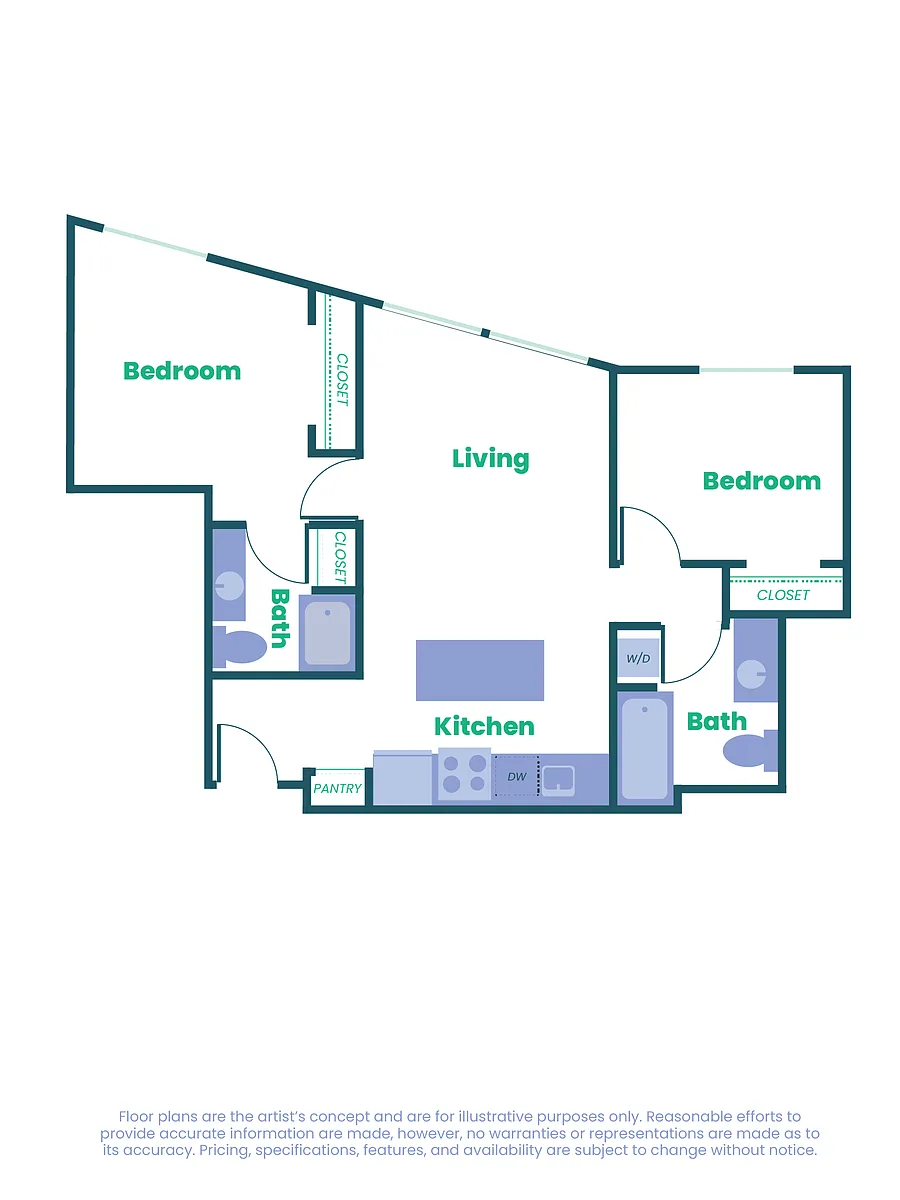 Floor plan The Teel - 2x2 - C2