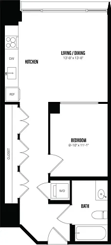 Floor plan 1 Bed/1 Bath-B8
