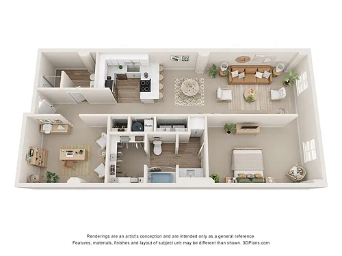 Floor plan Opera House - 1 Bedroom with Den