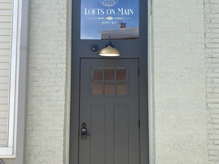 Front door to street.
