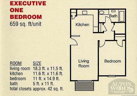 Floor plan One Bedroom Executive