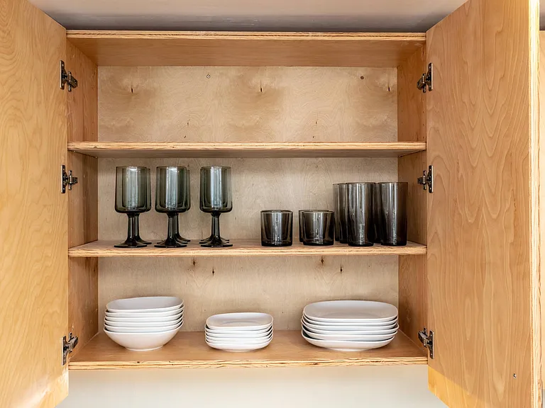 Plates, bowls, drinking glasses, wine glasses