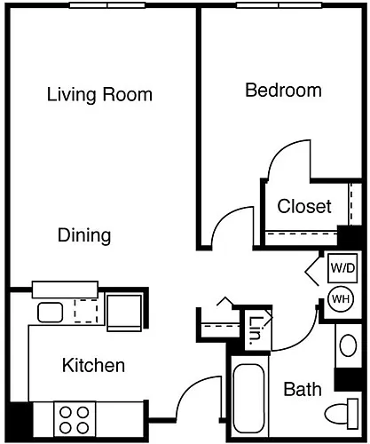Floor plan 1 Bedroom G