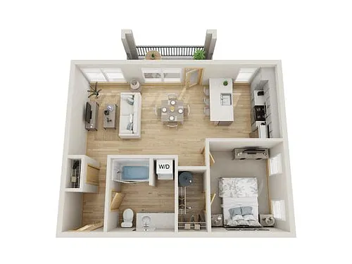 Floor plan 1X1 D