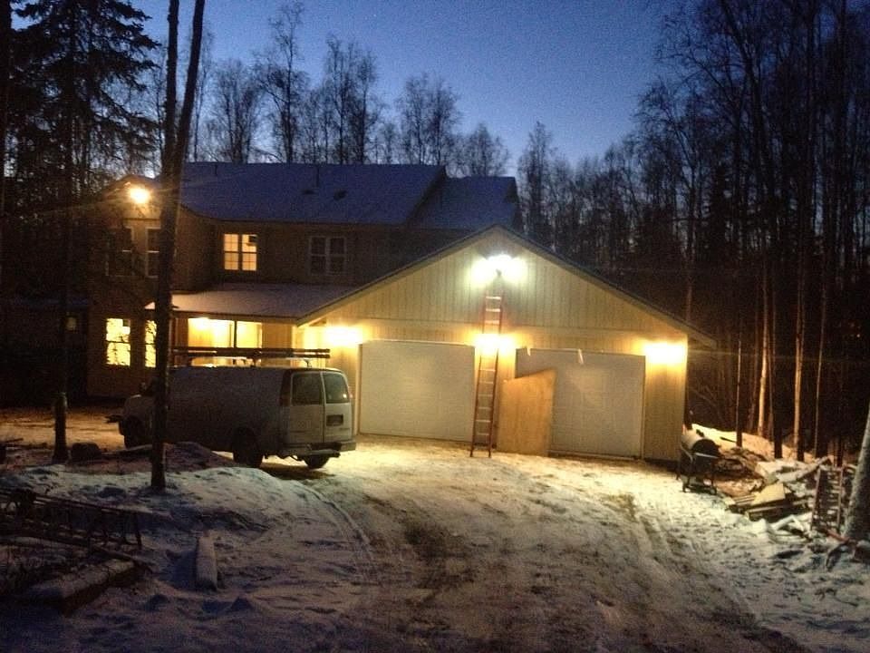 Night shot. House will be painted white with green trim in a month