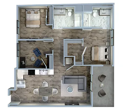 Floor plan 3Bed/2Bath-3C
