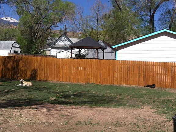 Fully fenced in backyard