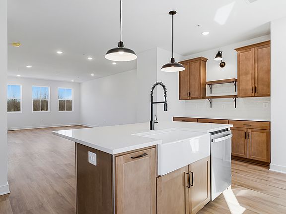 Kitchen with floating shelves
