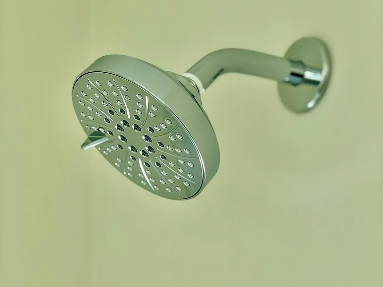 Shower in primary bedroom
