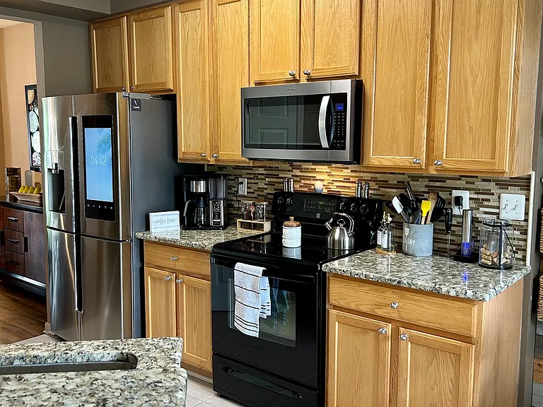 Kitchen newer refrigerator and microwave