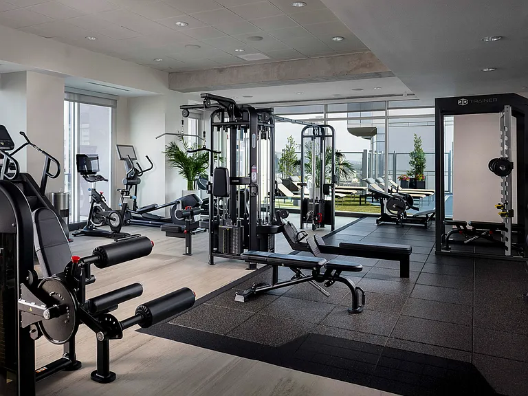 Fully-equipped rooftop fitness center