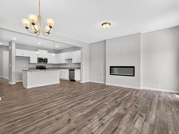 Living area with electric fireplace