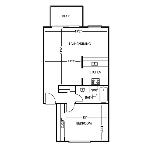 Floor plan 1x1 Large