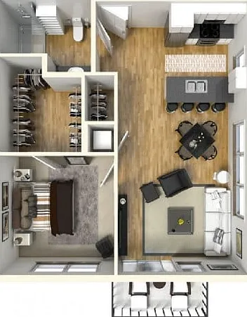 1 Bed / 1 Bath - 652 SF 1 Bed / 1 Bath - 652 SF