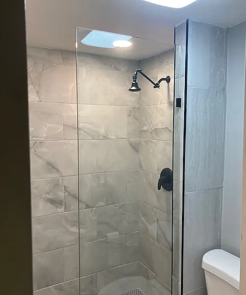 Updated Shower with New Glass