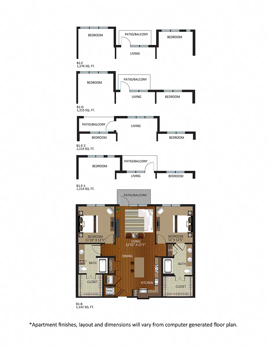 Floor plan B1-D